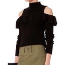 Intermix  Kendall Ruffle Cold Shoulder Sweater -Black - Large Photo 2