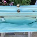 Anthropologie  Nest Turquoise Blue 4 Compartment Kiss Lock Clutch/Organizer NWT Photo 6
