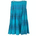 Coldwater Creek  Women's Size Large Pull On Broomstick Maxi Skirt Ikat Blue Photo 1