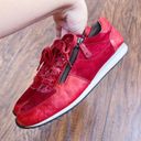 Paul Green  • Sandy Sneaker red leather suede Super Soft trainer zip laceup Photo 7