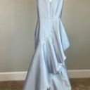 Adrianna Papell  Women's Formal Dress Size 10 Blue Satin Beaded Sleeveless Gown Photo 1