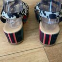 Crazy Train  cowprint serape platform wedge sandals size 8 western animal print Photo 3