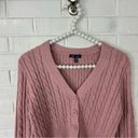 Uk2la  Pink Cable Knit Cropped Cardigan Sweater Size XS Photo 1