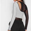 Maniere De Voir  mesh overlay and grey sporty bodysuit Photo 2