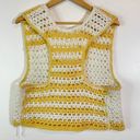 Handmade Yellow And White Crochet Knitted Sweater Vest Size M Photo 2