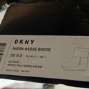 DKNY  Nadra  Burgundy and Black Faux Fur Suede Wedge Booties 9.5 Photo 2