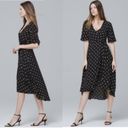 White House | Black Market  WHBM polka dot black white wrap midi dress Photo 7