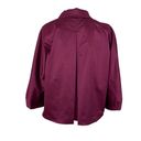 J.Jill  Swing Satin Coat Jacket Women’s Size L Bubble Sleeve Pleated Back Photo 4