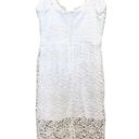 Blue Rain  Lace Sheath Midi Dress Sleeveless V Neck White Size S Bridal Wedding Photo 8