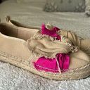 Sam Edelman  Women's 8 Cabrera Taffeta Canvas Espadrille Shoe Beige Pink Coastal Photo 0