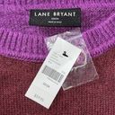 Lane Bryant  NWT Size 22/24 Purple Colorblock Long Sleeve Crop Length Sweater Top Photo 3