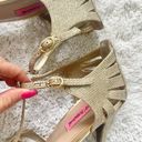 Betsey Johnson Tiara Glitter Champagne Strappy Heel Size 9 K256 Photo 8