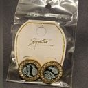 Superstar Accessories Snake Print Stud Zirconia Earrings Gold, Gray, & Black NWT Gray Photo 2