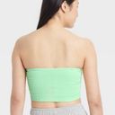 Colsie Women's Ruched Rib Bandeau Bra L Green Size L Photo 2