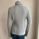 DKNY  Gray Asymmetrical Fringe Ribbed Turtleneck Sweater Sz Large PW6 Photo 2