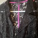 Last Kiss  Vintage 80's Madonna Style Black Lace Hot Pink Blazer Jacket XL Photo 2