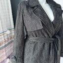 Banana Republic  Grey Herringbone Wool Blend Wrap Coat Women’s Size Medium Photo 1