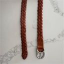 Banana Republic Vintage  Woven Leather Belt in Medium Brown Silver Buckle Small Photo 0