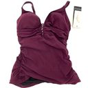 Gottex  Tutti Frutti Cutout Tankini Top Merlot Grape Purple Size 6 Small NWT Photo 0