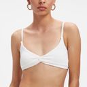 Good American NWT  Crinkle Always Fits Twist Bikini Top Ivory White Size 3/Large Photo 0