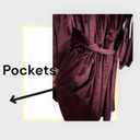 Dex Plus Ruffled Hem Velvet Wrap Dress Wrap Front Silhouette In Velvet Wine, NWT Size 0X Photo 4