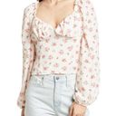 Abound  Woven White Ditsy Floral Bustier Blouse Large NWT Photo 0