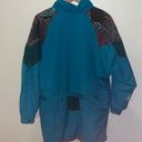 80s Vintage Womens Coat Jacket XL Teal Retro Artsy Gorpcore Colorful Multicolor Photo 7