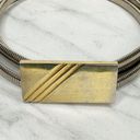 The Bar Vintage Gold Tone Buckle Coil Stretch Cinch Belt Size Large L XL Photo 2