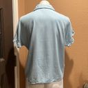 LC Lauren Conrad  blue short sleeve button up blouse Photo 4