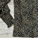 ee:some  Animal Print Balloon Sleeve Blouse Womens S Black Brown Ruffle Shoulder Photo 4