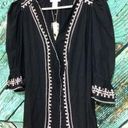 Esley NWT  Bohemian Boho Top Black With White Embroidery Size Small Photo 0