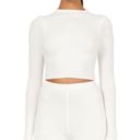 Naked Wardrobe NWT  White Long Sleeve Mock Neck Crop Top Photo 2