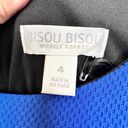 Bisou Bisou  Dress Womens 4 Cobalt Blue Black Contemporary Mini New Photo 4