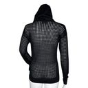 Joseph Ribkoff  Shirt Womens XS Black Silver Perforated Sweatshirt Hoodie Updated Photo 3