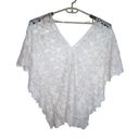 Yumi Kim  White Sheer Lace Tulum Tunic Swim Cover Up Batwing Women Size XS New Photo 3