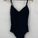 Zyia  Classic One Piece Swimsuit High Leg Cut Strappy V Neck Black Womens Small Photo 1