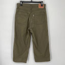 Levi's  Mile High Cropped Wide Leg Jeans High Waist Button Fly Sz 30 Olive Green Photo 5