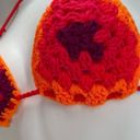 Handmade Napper brand granny square string bikini top halter adjustable any size Orange Size undefined Photo 2