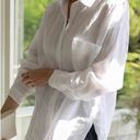 Women's Cotton Linen Shirts White Size M Photo 2