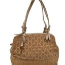 Fossil  Monogram Canvas Brown Shoulder Satchel Purse Photo 0