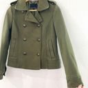 Banana Republic  Women's Green Double Breasted Pea Coat size XS Military Moto Photo 3