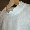 Garnet Hill  Coastline Linen Sleeveless Scalloped edge top, size XS Photo 11