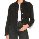 superdown Raya Rhinestone Fringe Jacket in Washed Black Photo 2