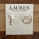 Ralph Lauren LAUREN  Stone Bead Huggie Hoop Earrings Gold/Crystal One Size Photo 0