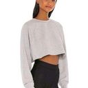 Alo Yoga  Cropped Double Take Pullover Sweater Gray Heather Women's Size S EUC Photo 0