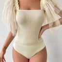 Free People Kill The Lights Ruffle Bodysuit Size M Photo 3