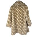 Vintage Sharpee Cream Brown Faux Fur Large Button Up Collared Coat Photo 1