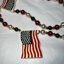 Vintage Mardi Gras American Flag Bead Red Photo 2