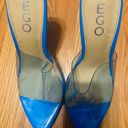 EGO New  open toe faux fur plain pin heels blue size 5 Photo 2