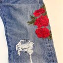 Levi's  501 Tapered Rose Embroidered Cropped Jeans‎ Size 24 Photo 5